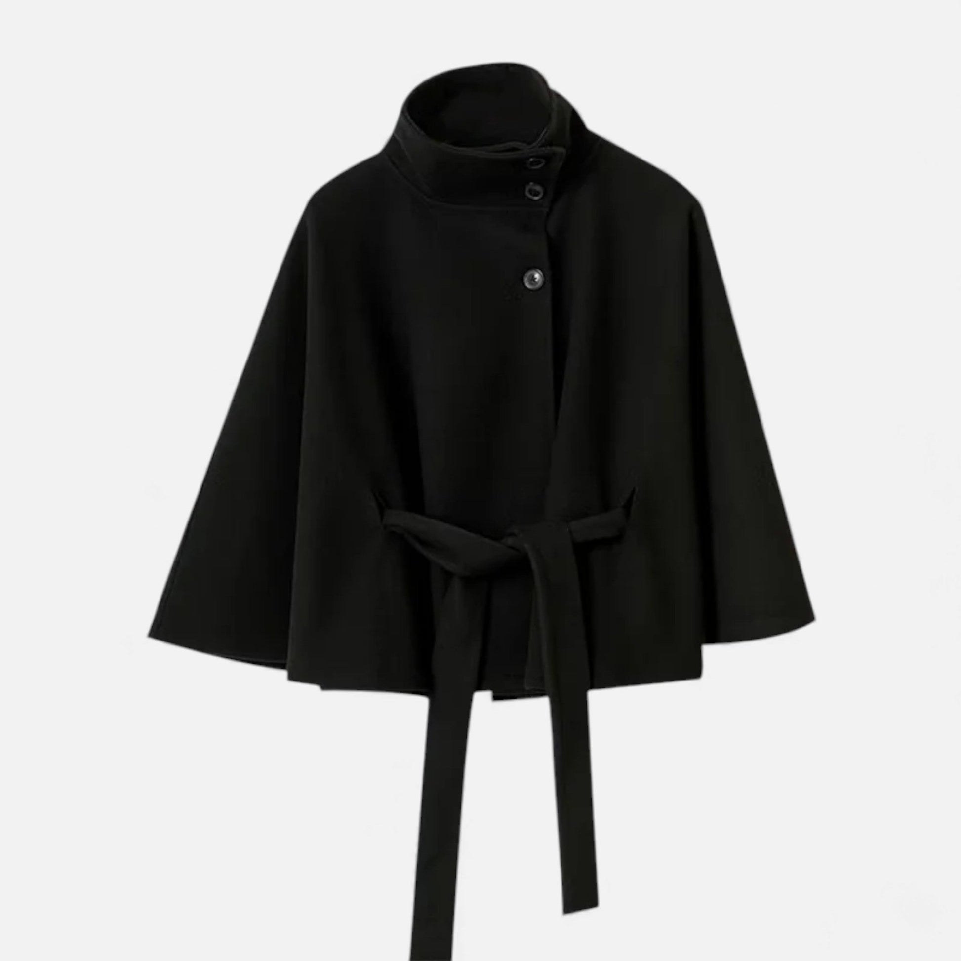 Women's Short Belted Cape Jacket Coat