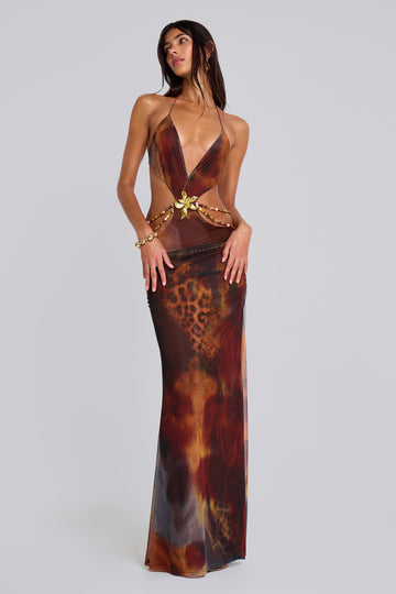 Vida Backless Maxi Dress Whiskey
