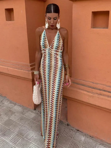 Calypso Striped Maxi Dress
