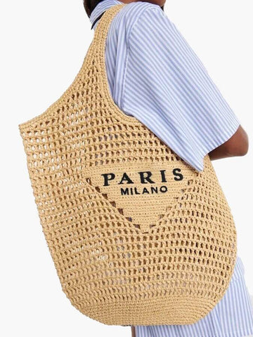 Straw Woven Shoulder Beach Bag