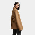 Women's Short Belted Cape Jacket Coat