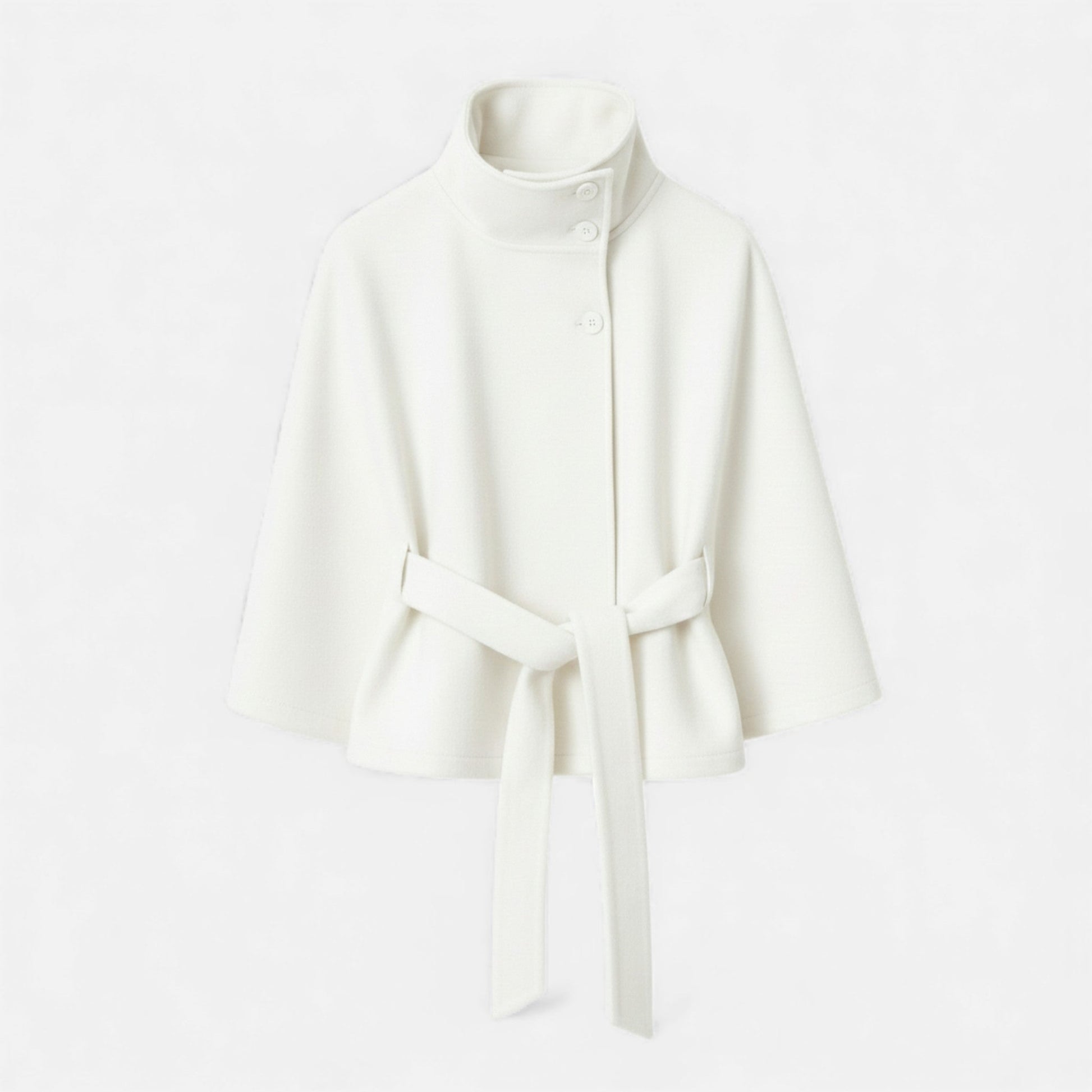 Women's Short Belted Cape Jacket Coat