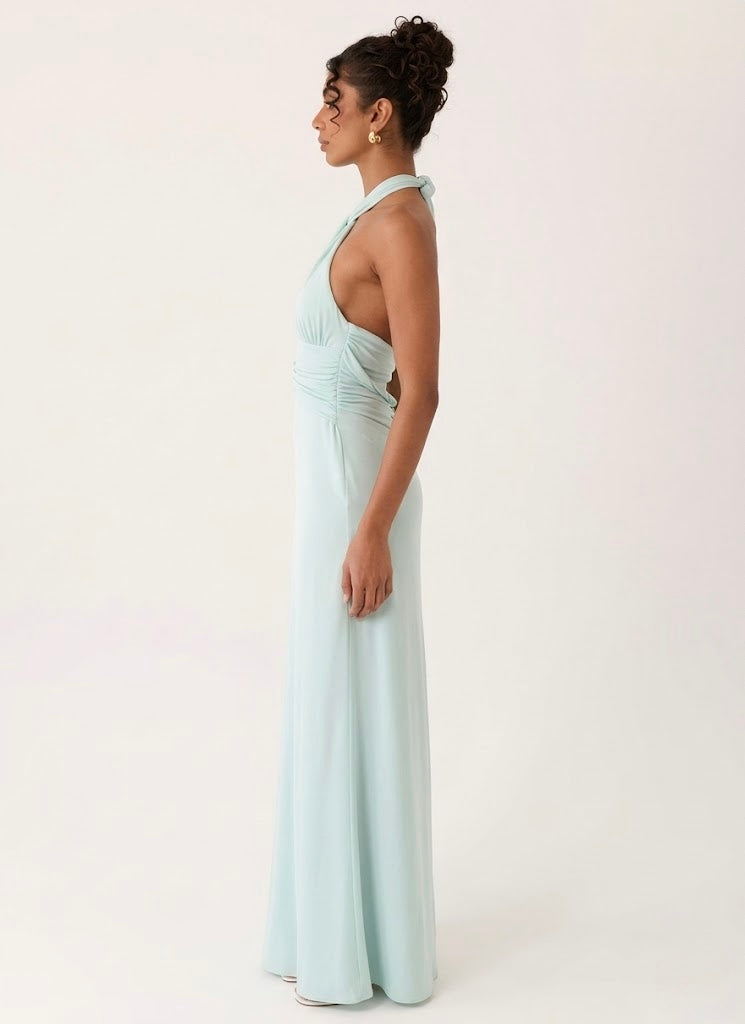 Samaria Halter Maxi Dress Blue