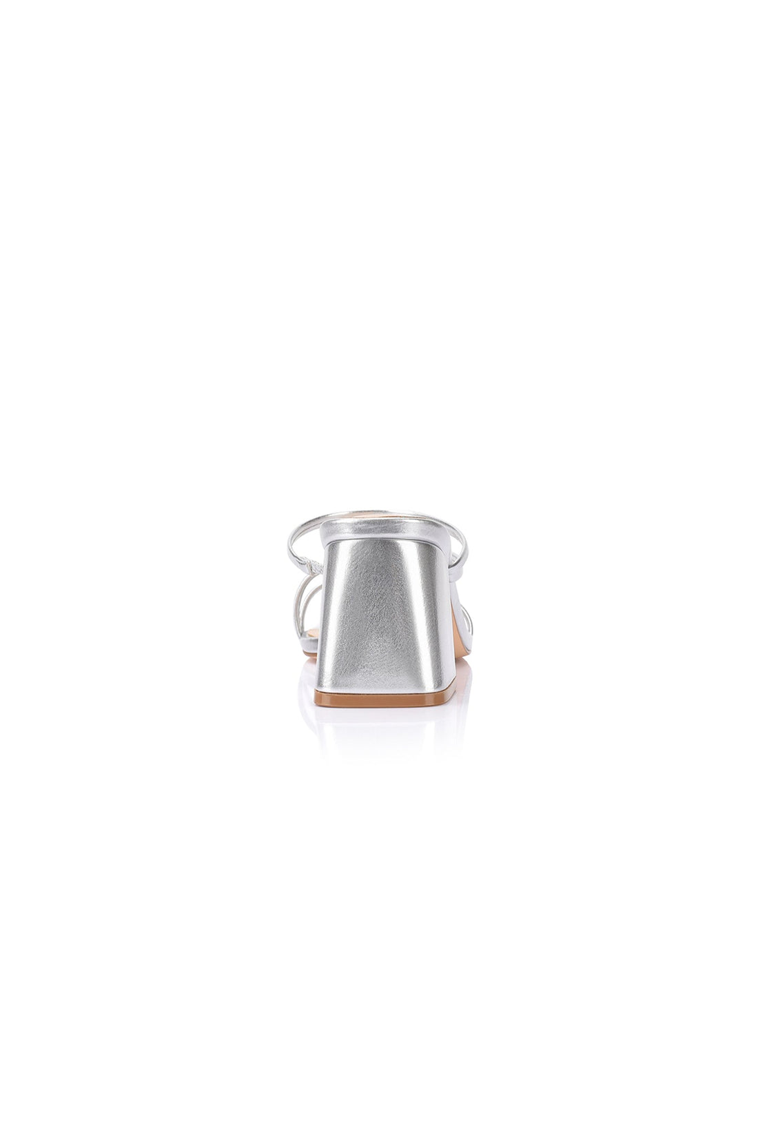 Stanford Block Heel Mules Silver