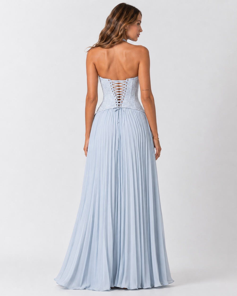 Women's Floral Lace Corset Maxi Dress