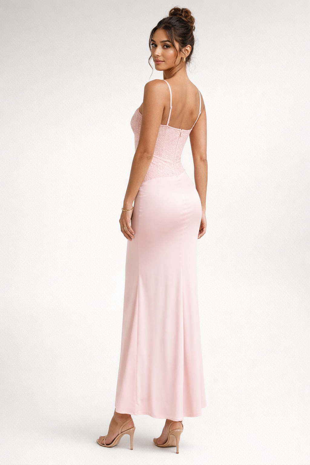 Euphoric Beaded Maxi Dress Pink — Pink