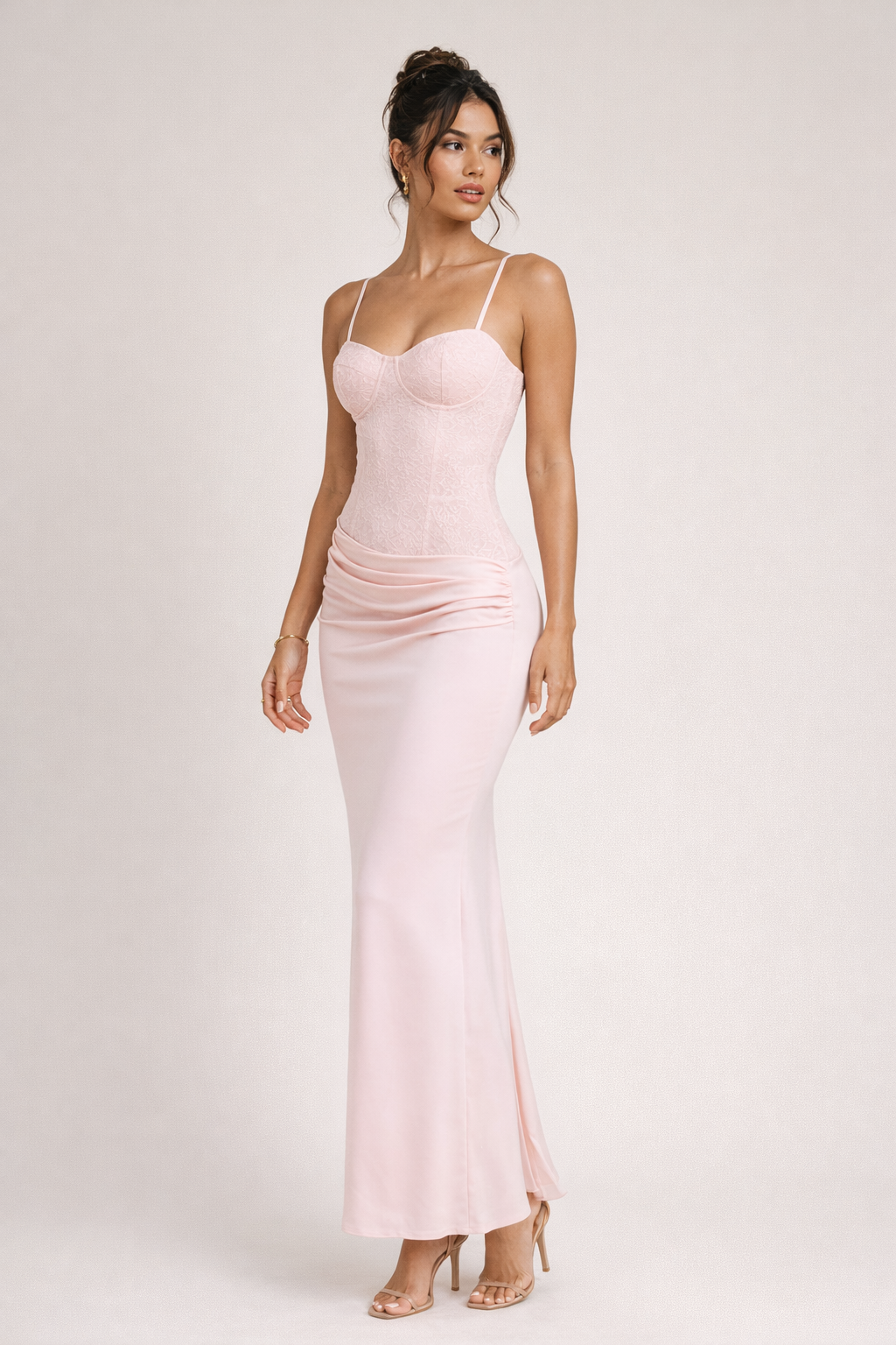 Euphoric Beaded Maxi Dress Pink — Pink