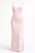 Euphoric Beaded Maxi Dress Pink — Pink