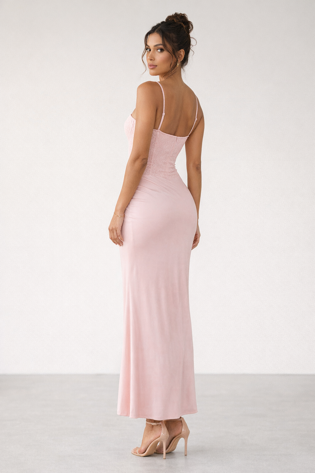 Euphoric Beaded Maxi Dress Pink — Pink