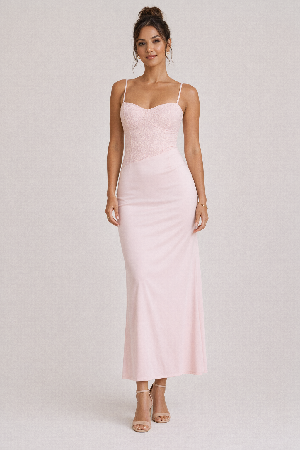 Euphoric Beaded Maxi Dress Pink — Pink