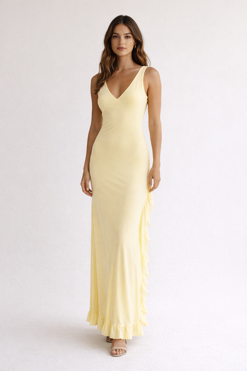 Lemon Solstice Maxi Dress — Light Yellow