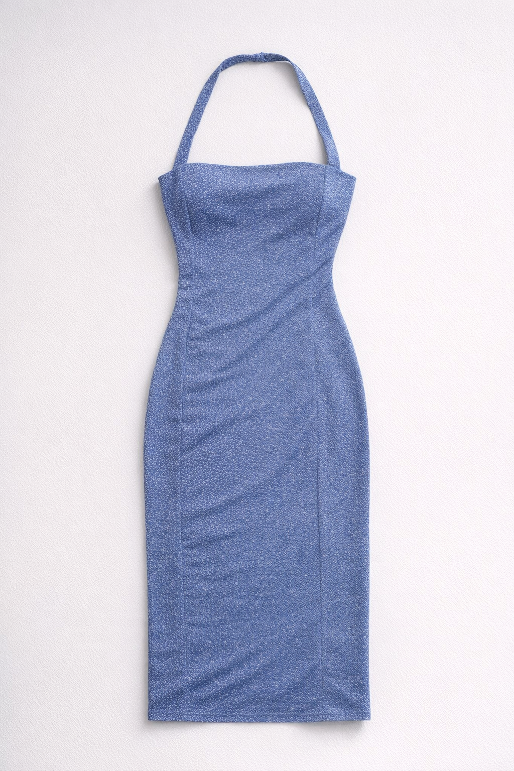 Light Blue Shimmering Slim Fit Maxi Dress