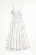 Summer Cotton Maxi Dress for Women – Calma — White