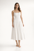 Summer Cotton Maxi Dress for Women – Calma — White