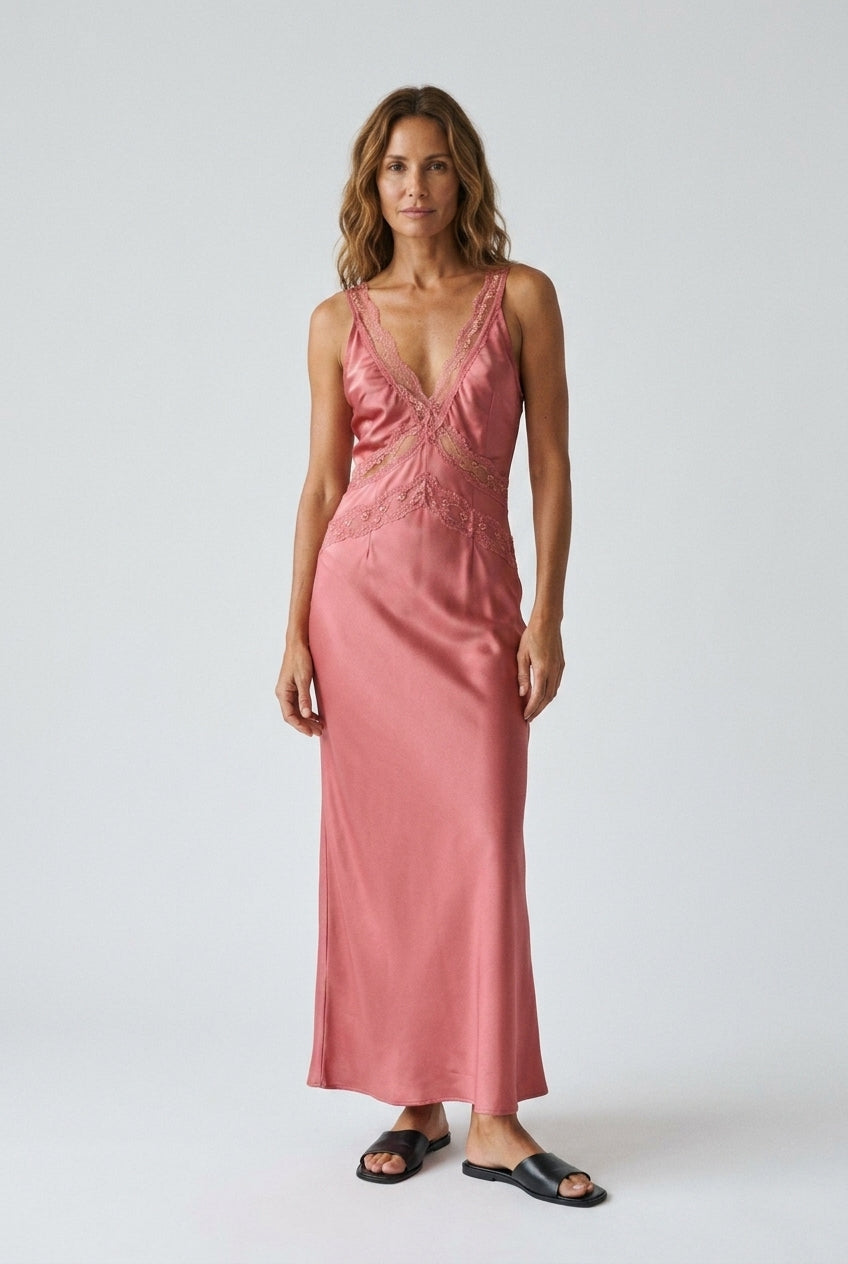 Midi Dress – Pink Lace
