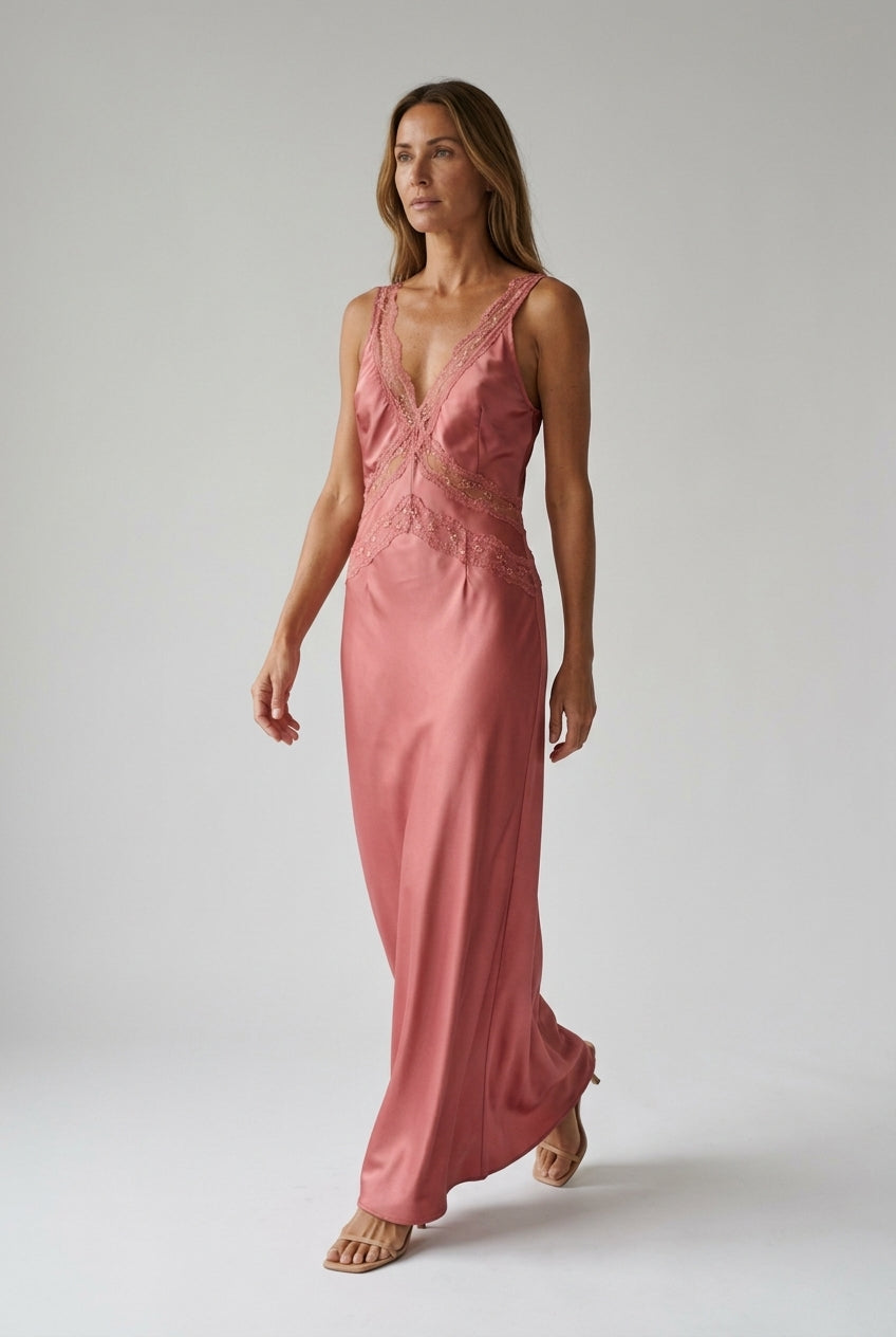 Midi Dress – Pink Lace