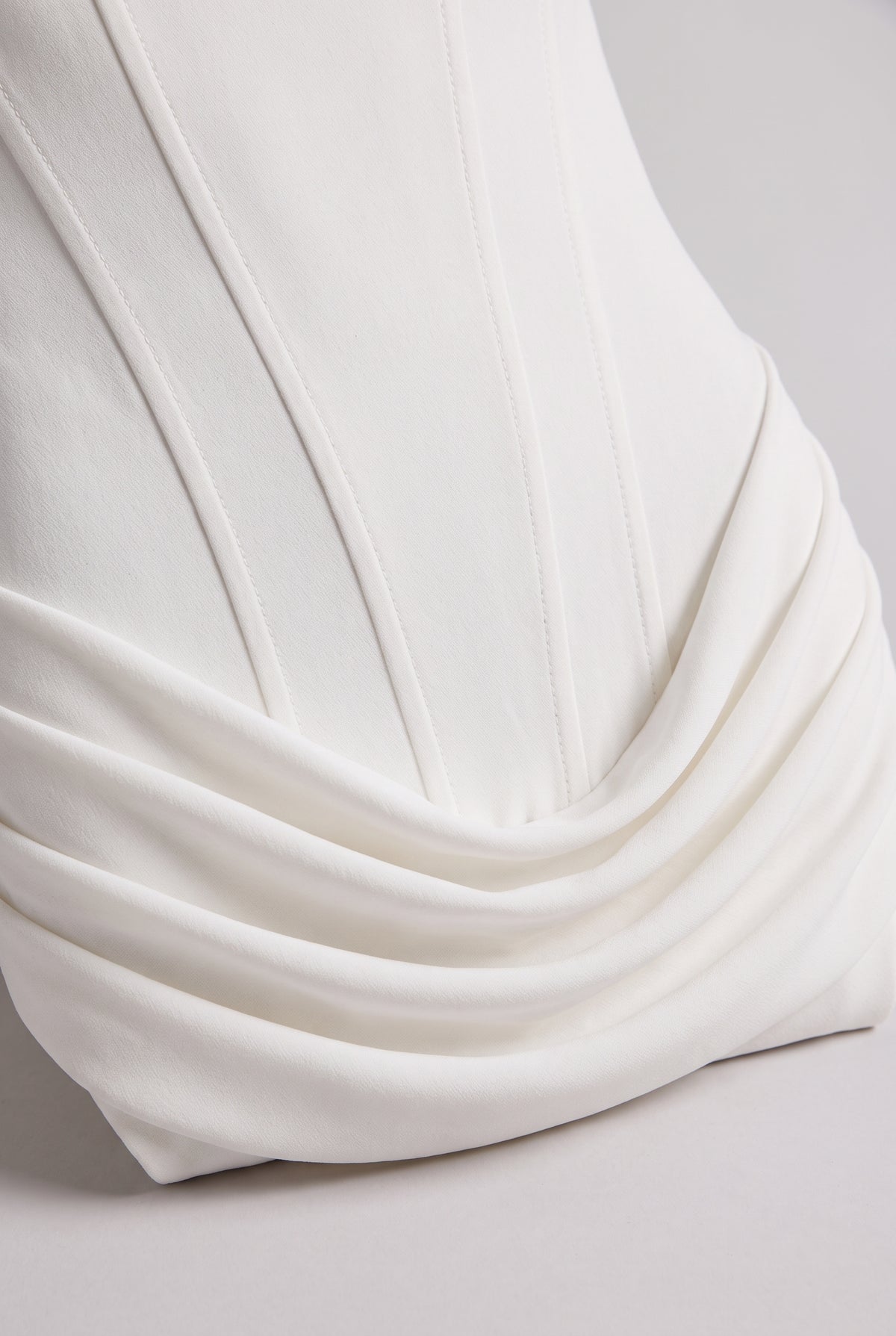 Corset Maxi Dress – Women's Bodycon Draped — White