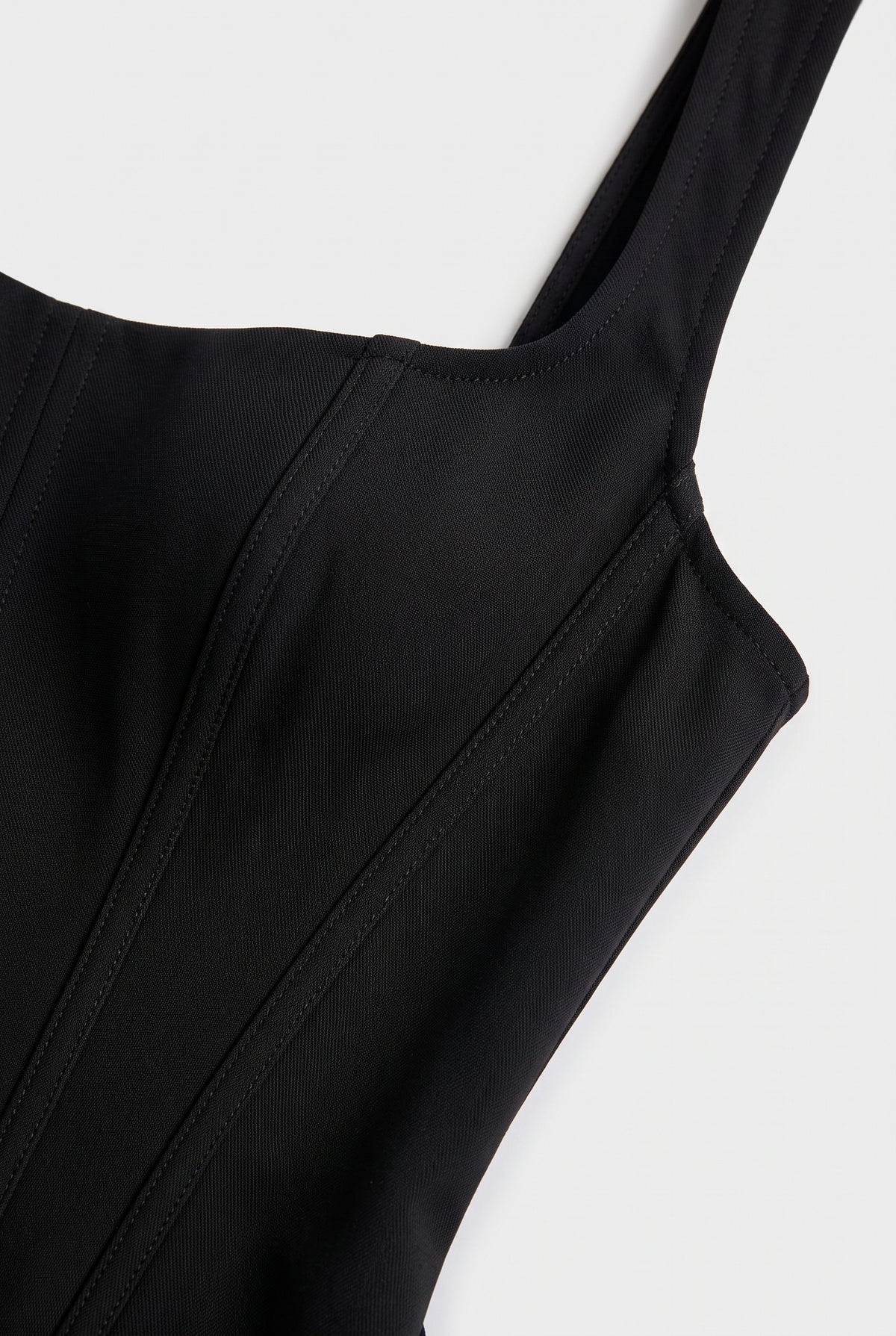 Corset Maxi Dress – Women's Bodycon Draped — Black