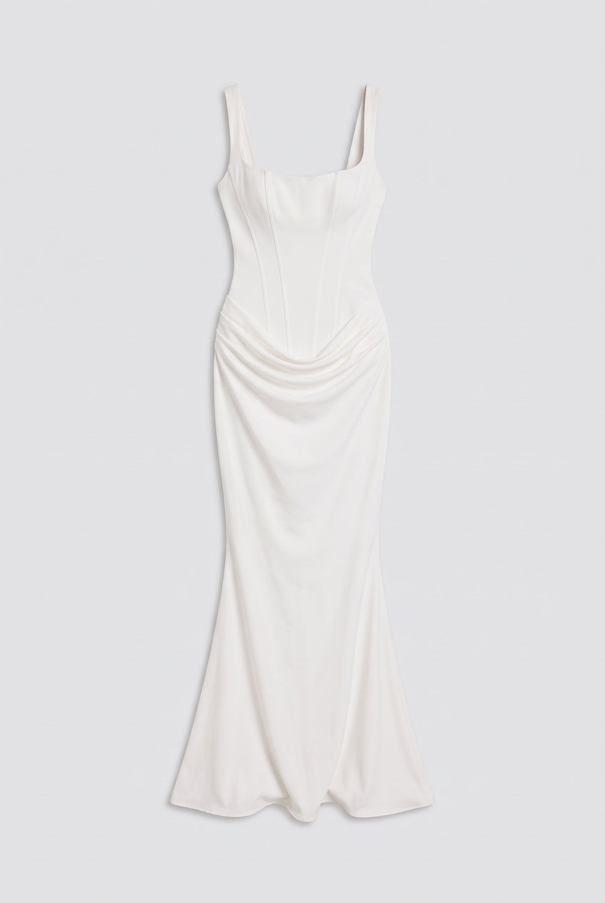 Corset Maxi Dress – Women's Bodycon Draped — White