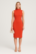 Red Halter Bodycon Midi Dress – Grace — Red
