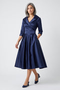 Elegant Satin Dress — Blue