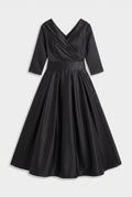 Elegant Satin Dress — Black