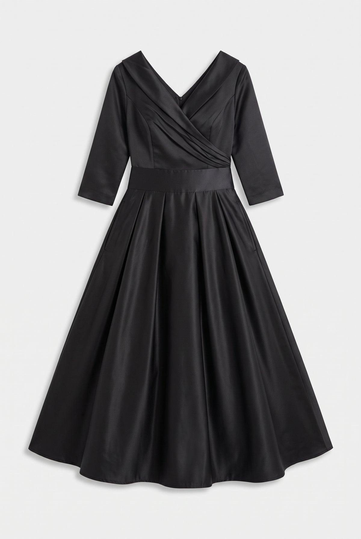 Elegant Satin Dress — Black