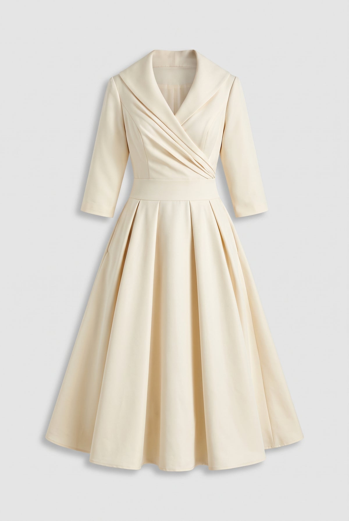 Elegant Satin Dress — Beige