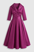 Elegant Satin Dress — Burgundy