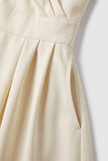 Elegant Satin Dress — Beige