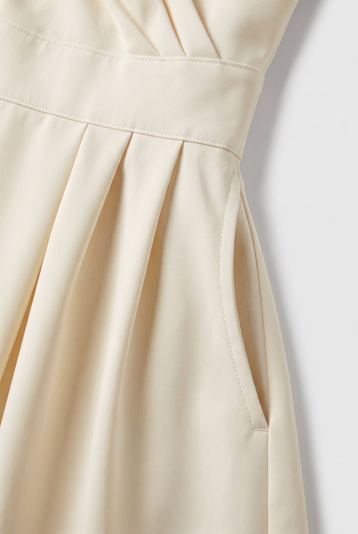 Elegant Satin Dress — Beige