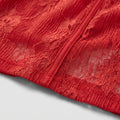 Plunge Neck Lace Mini Dress — Red