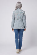 Women's Vintage Blue Paisley Print Ruffled Jacket