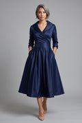 Karen Satin Evening Dress — Blue