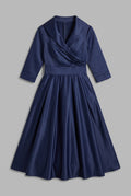 Karen Satin Evening Dress — Blue