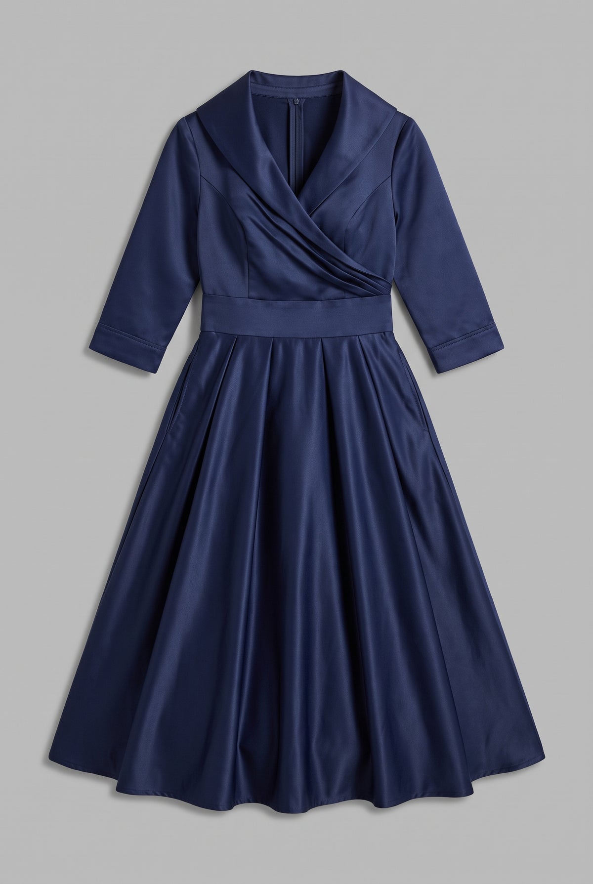 Karen Satin Evening Dress — Blue