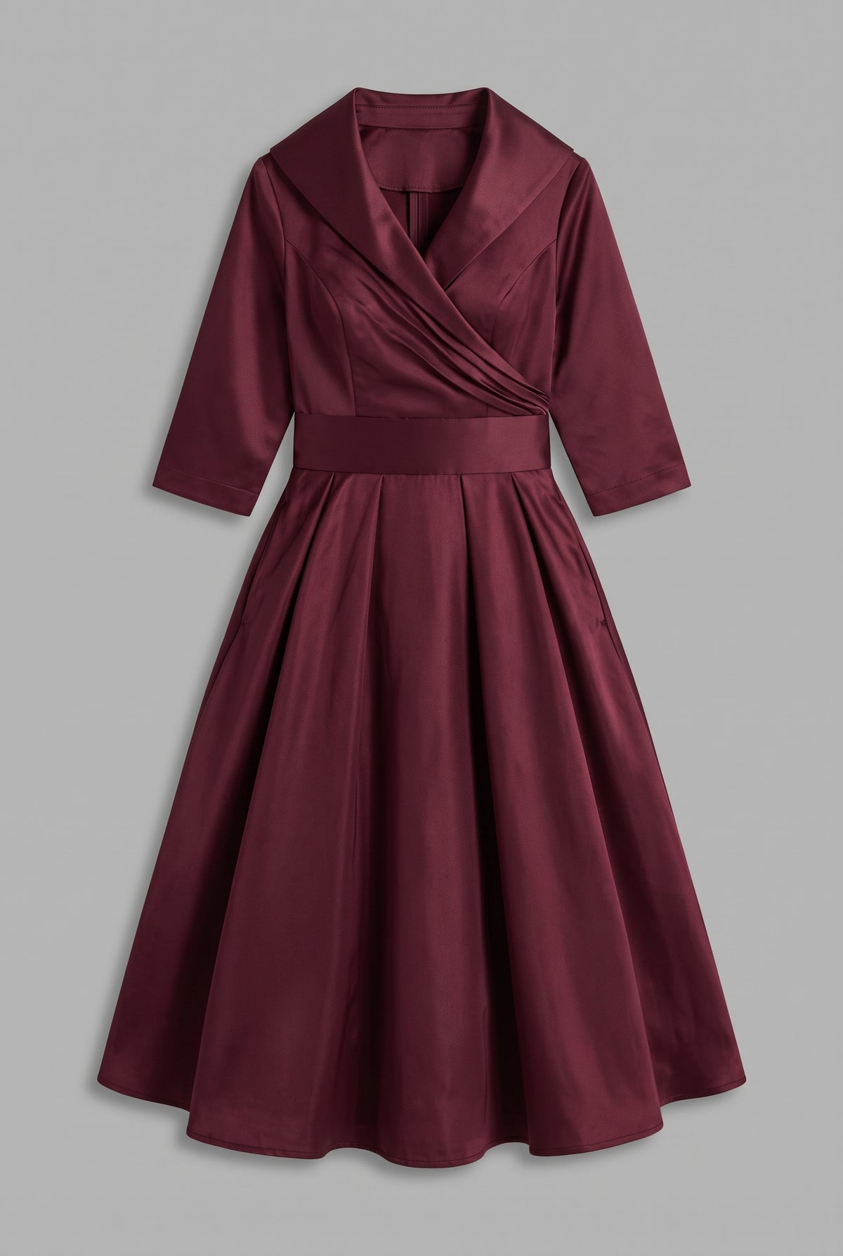 Karen Satin Evening Dress — Red