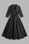 Karen Satin Evening Dress — Black