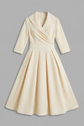 Karen Satin Evening Dress — Sand