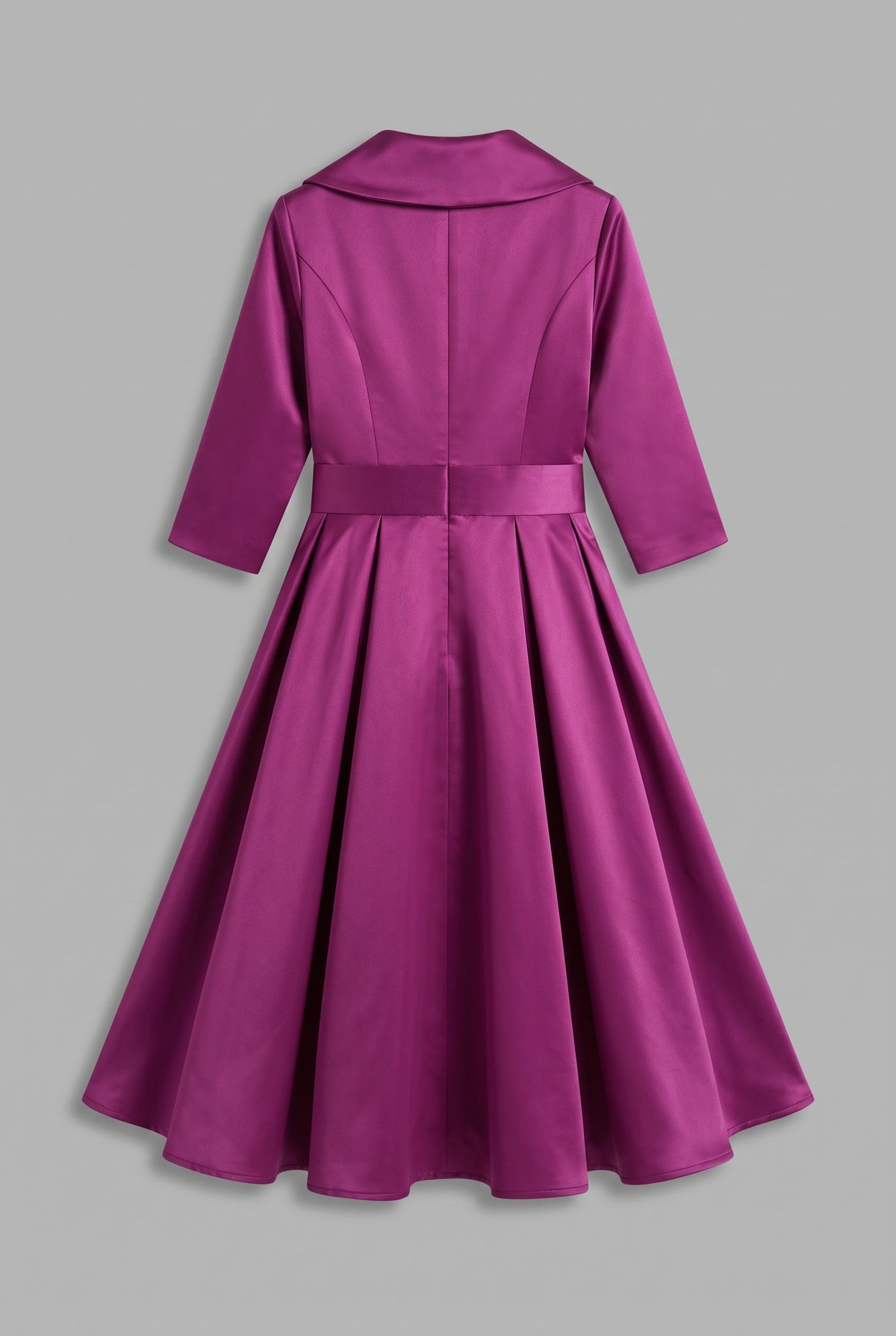 Karen Satin Evening Dress — Burgundy