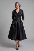 Karen Satin Evening Dress — Black