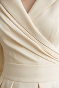 Karen Satin Evening Dress — Sand