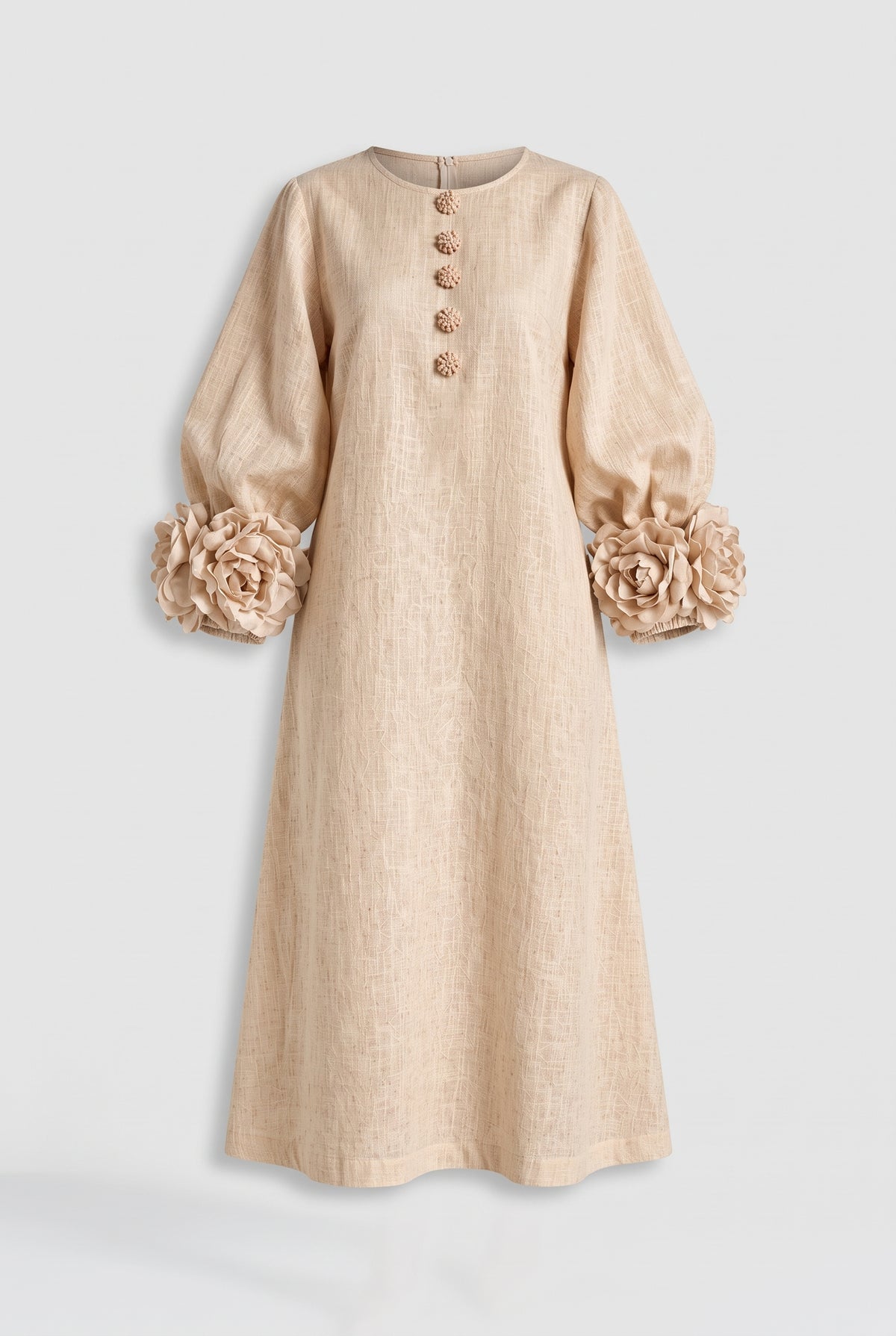 Liliana Floral Midi Dress — Peach