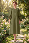 Liliana Floral Midi Dress — Green