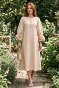 Liliana Floral Midi Dress — Peach