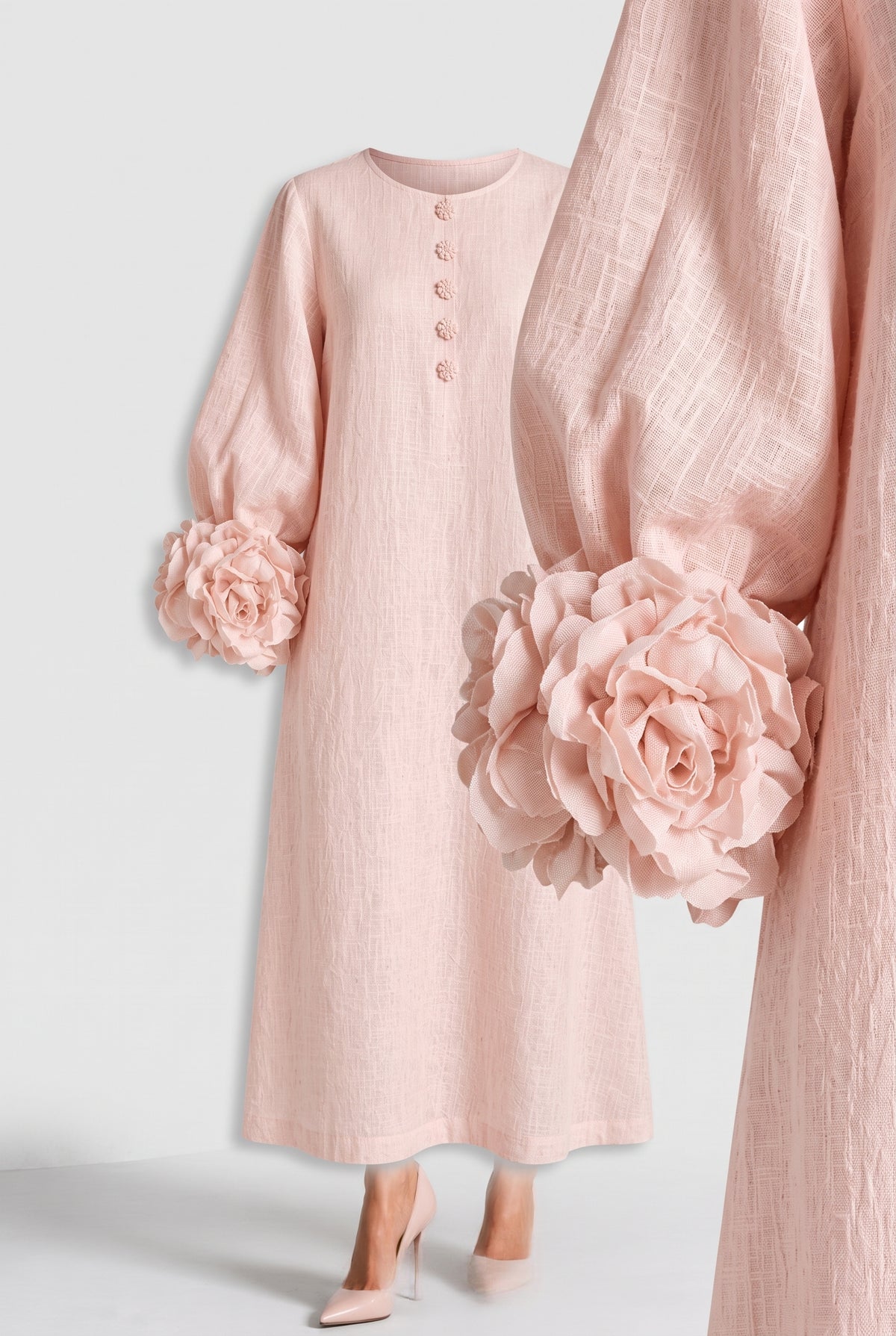 Liliana Floral Midi Dress — Pink