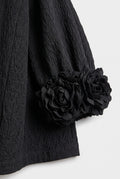 Liliana Floral Midi Dress — Black