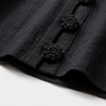 Brown dress with floral print and button-down mini length — Black
