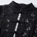 Mock Neck Lace Blouse — black