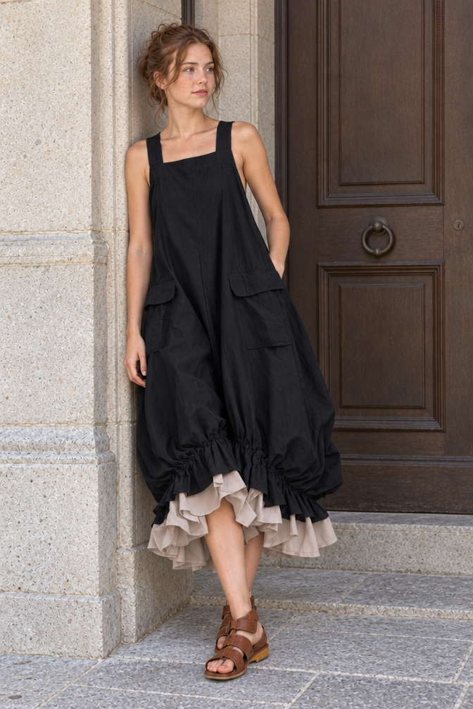 Women's Black Midi Dress